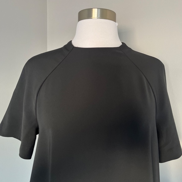 And Other Stories High Neck Black Polyester Scuba A-line Casual Shortsleev Dress - Picture 10 of 14